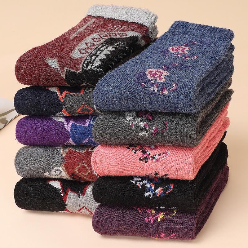 Thick Winter Terry Wool Socks for Middle-Aged and Elderly Women