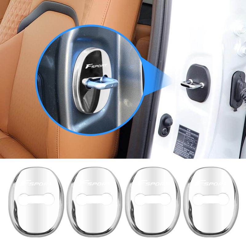 MJCFB1 4PCS Car Door Lock Cover Stainless Steel Protection Accessories For Lexus F SPORT GS GX IS LS LX CT LC RC LBX NX RX 350h 450h ES