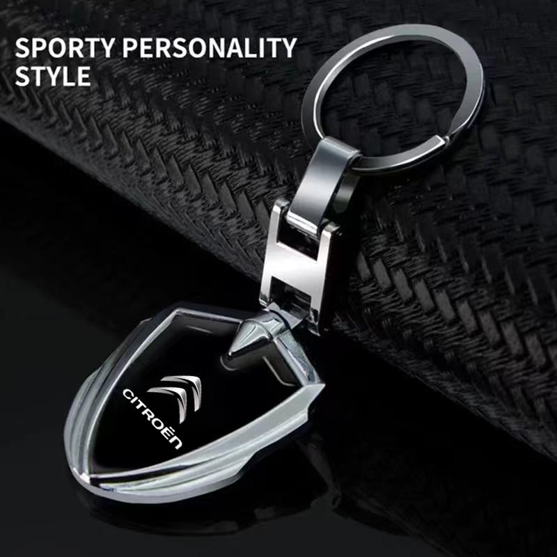 LIPS4 1Pc 3D Metal Alloy Car Keychain Emblem Badge Accessories For Citroen C4 C3 C5 C1 C2 Berlingo Celysee Cactus Picasso Aircross