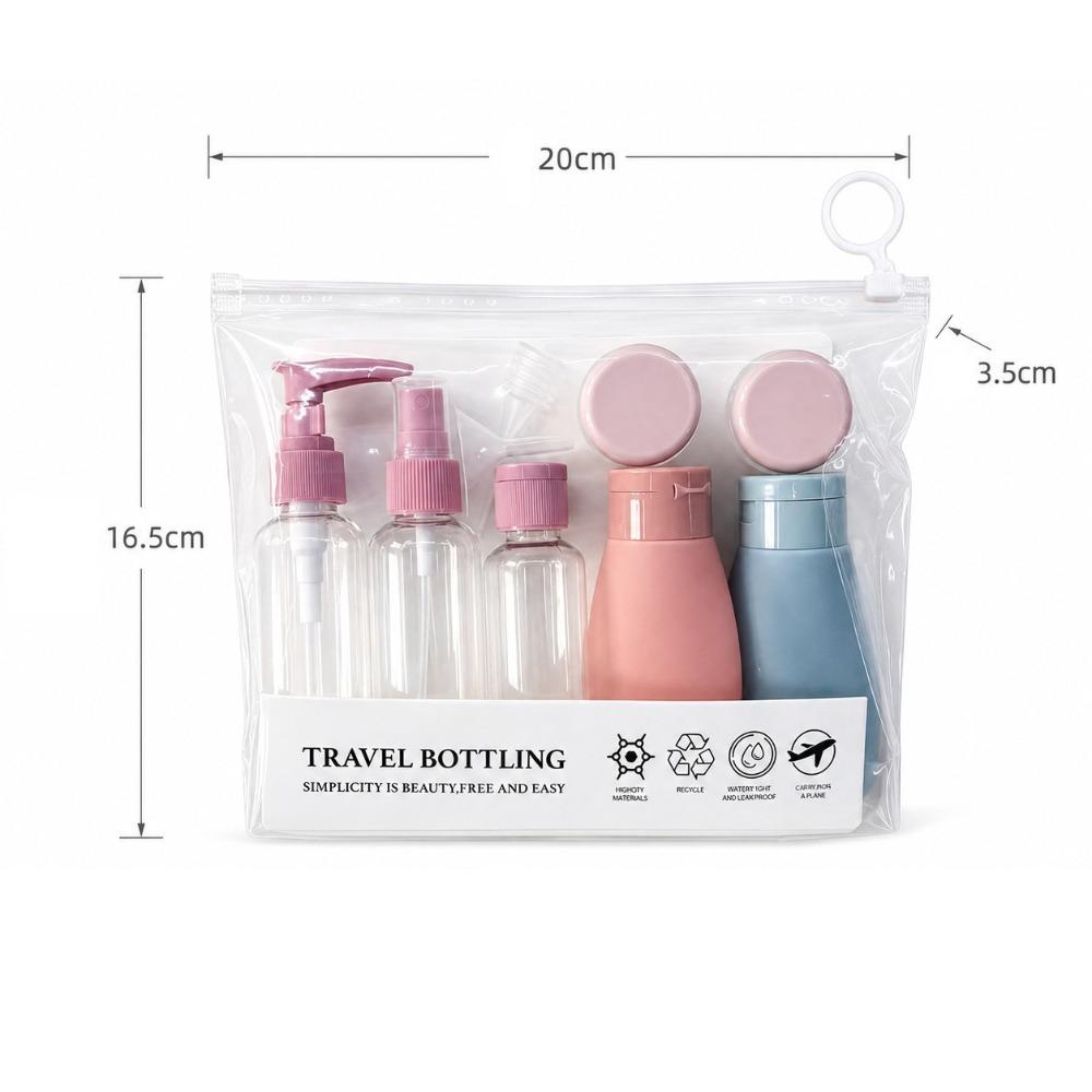 Portable Travel Bottles Set Convenient Pump Spray Jars Premium Cosmetic Containers Body Wash