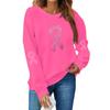 Breast  Sweatshirts For WomenRibbon Breast  Shirt Cute Dog Graphic  Long Sleeve Tops