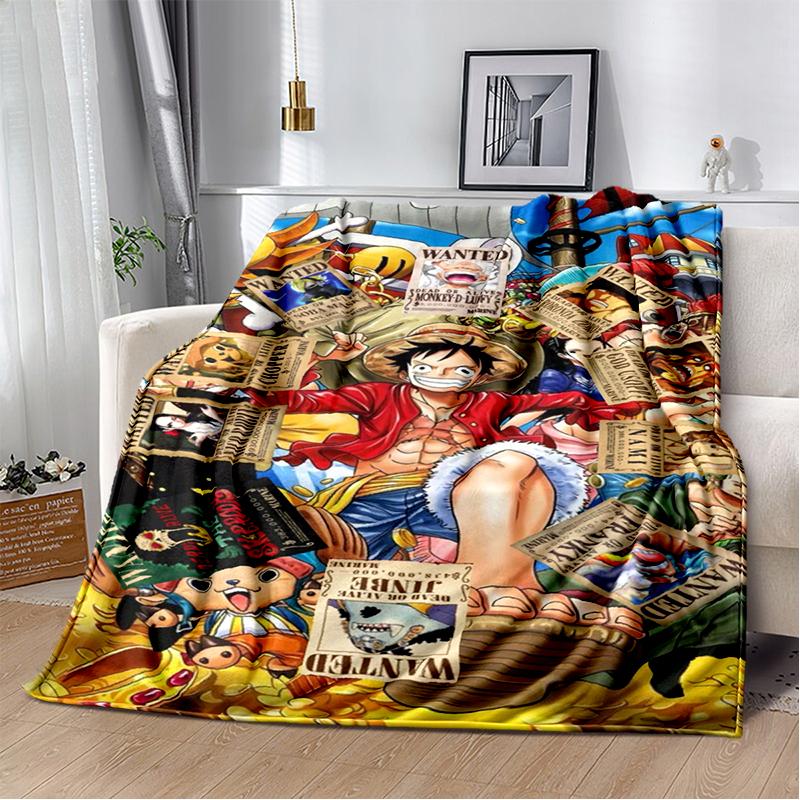 3D Фланелевое одеяло с героями мультфильма Аниме One Piece, мягкое теплое плед для спальни, гостиной, кровати, кемпинга, пикника, офиса, подарок для детей