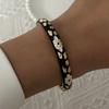 Retro New Trend Enamel Dropped Glaze Flower Texture Bracelet for Women Unique Design Evil Eye Floral Zircon Bangle Party Jewelry