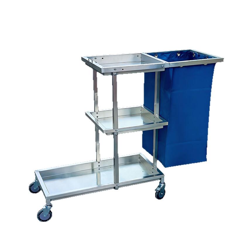 Dequ Zairen Stainless Steel Hotel Housekeeping Janitorial Cart