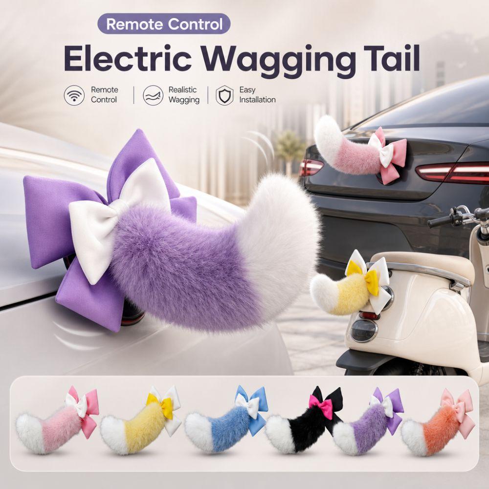 Fluffy Remote Control Electric Bicycle Tail Realistic Motorcycle Tail Ornament All Vehicles