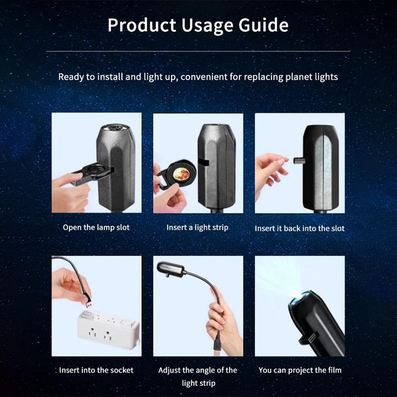 Лампа-проектор планет с прямым подключением через USB, Хэллоуин, Рождество, атмосферные огни, креативный светодиодный ночник для фона спальни