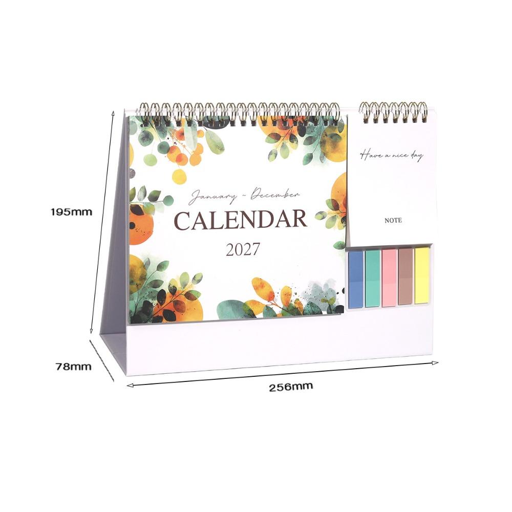 Foldable 2027 Flower Desk Calendar Jan. 2027 - Dec. 2027 Record Calendar English Calendar Home
