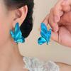 Серьги Бабочки Цветные Синие Элегантные Крылья Пусеты Модные Винтажные Подвески Украшения Вечеринка Мода Женские Ушные Аксессуары Подарки