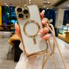 Магнитный чехол для iPhone 17 16 14 13 12 11 Pro X XS Max Plus 15 Magsafe Прозрачный Покрытие Ремешок Через плечо Шнурок Чехол на шею