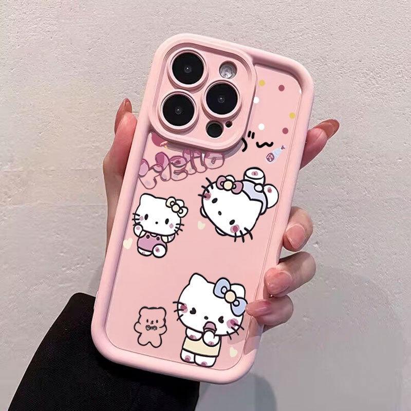 Поющая Hello Kitty подходит для чехла на телефон Apple 15plus 14promax милый iPhone13 противоударный 12 мягкий xr