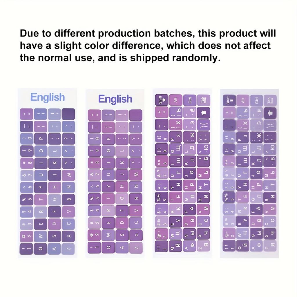 Двуязычные наклейки на клавиатуру 1 шт. Прочные наклейки для клавиатуры на английском/русском языке, прозрачные клейкие накладки для ноутбука, настольного компьютера, для практики печати
