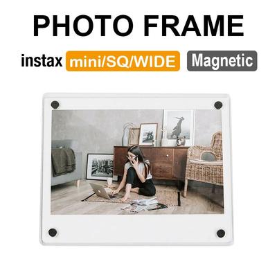 [Фотолаборатория] Прозрачная магнитная фоторамка Магнит на холодильник для фото Instax Mini SQ Wide Polaroid CAC73