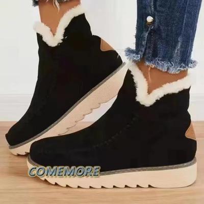 Модные зимние ботинки, женские ботильоны на платформе, женские хлопковые туфли, зимние повседневные теплые короткие ботинки 2025 года, женские новые ботинки