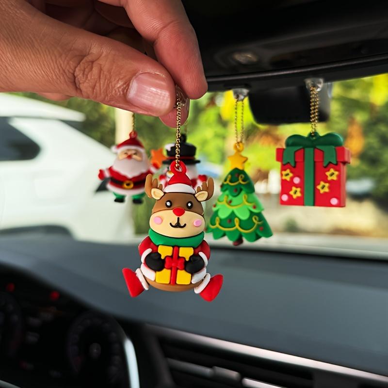 Adorable Santa Claus Car Ornament Set PVC Christmas Decorations for Vehicle Interior Perfect Holiday Gift Christmas Car Decorations