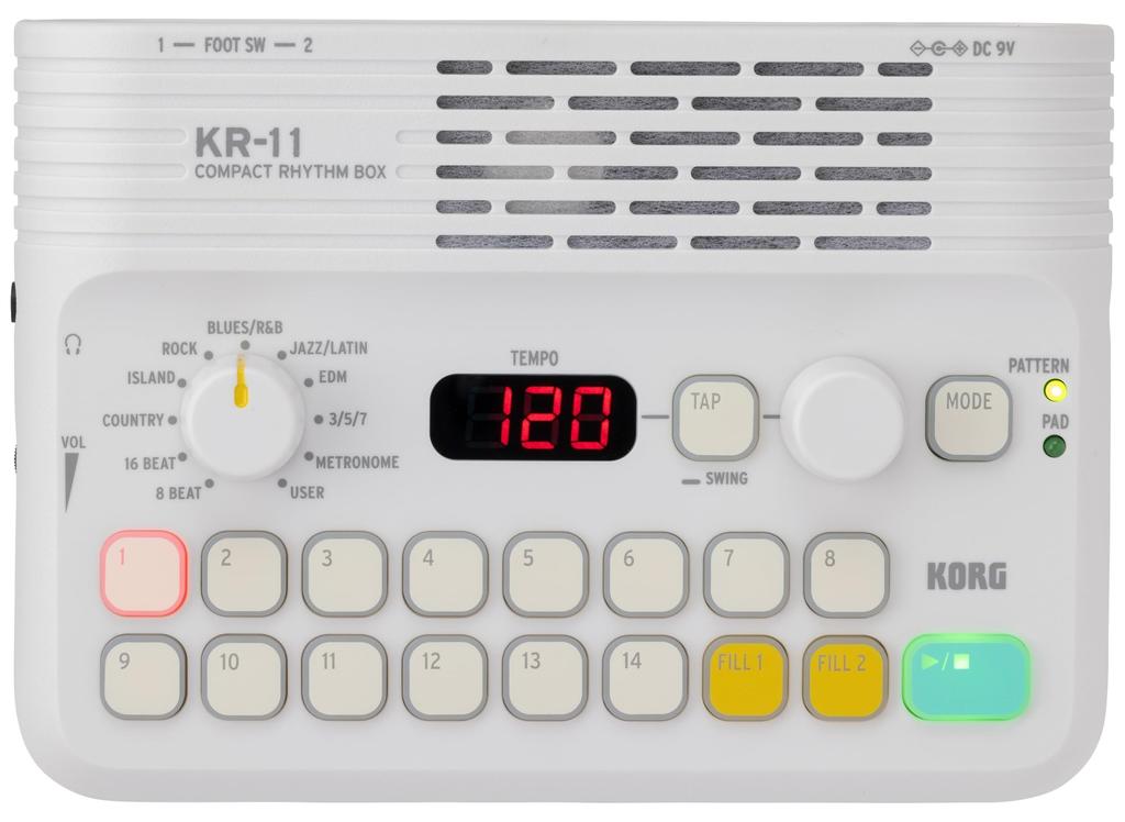 KORG Rhythm Rhythm Machine with Out KR-11 Box, Headphone/Line Jack, Battery-Powered