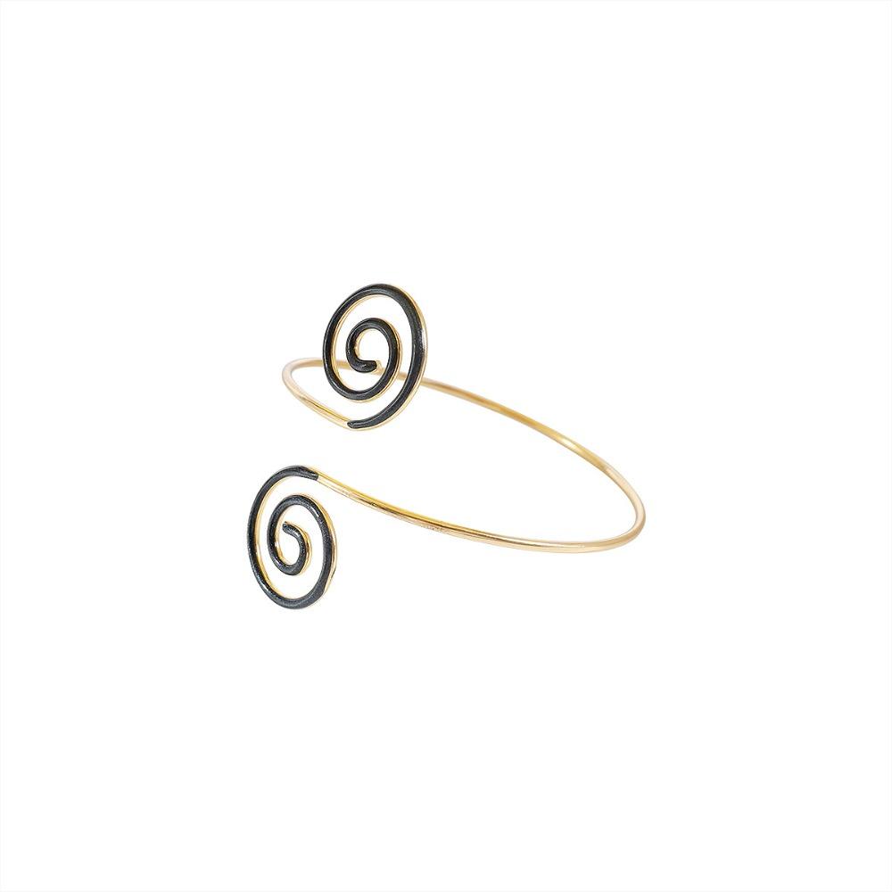 Heart Glazed Enamel Bracelet Geometric Arm Ring Bohemian Women's Hand Bracelet Gold Jewelry