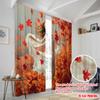 2pcs,2D Plane Printing Contemporary Curtains Autumn Leaf Polyester Easy Install (without Rod) Versatile All Perfect for Bedroom
