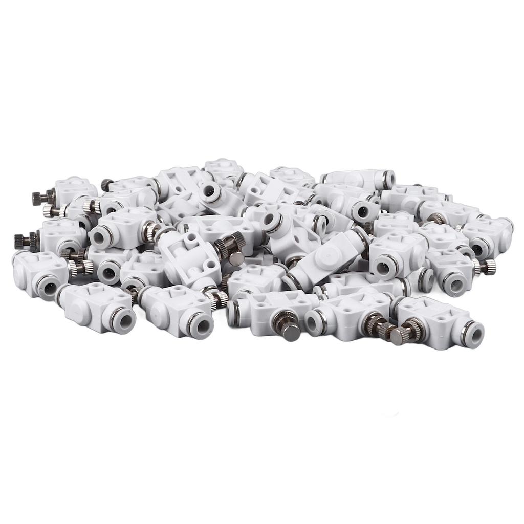 50PCS Air Hose Connector Pipe Flow Control Valve Adjustable Quick Connect Pneumatic Air Tube Fitting