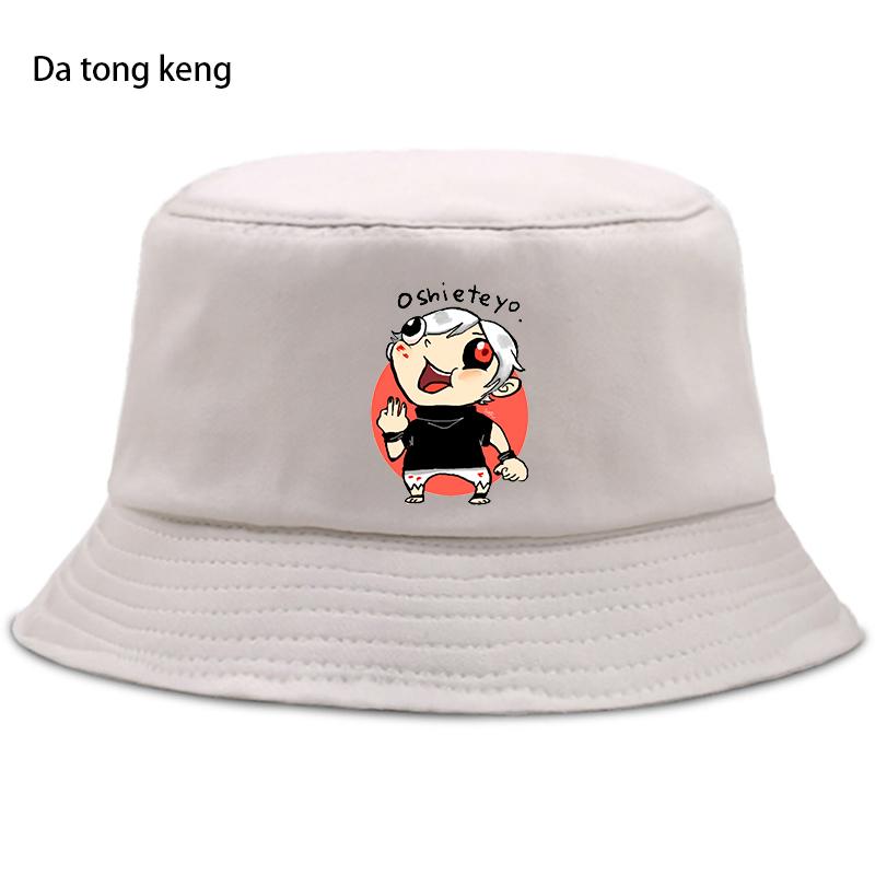 Токийский Гуль Япония Аниме Забавная Кепка-ведро Повседневная Забавная Шляпа от Солнца Harajuku Хлопковая Панама Унисекс Открытый Солнцезащитный Крем Рыбацкая Шляпа