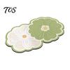 Minimalist Bathroom Floor Mat Double Flower Bath Mat, Super Absorbent Diatomaceous Earth Rug, Non-Slip Floral Rug Quick Dry for Home Entrance Shower