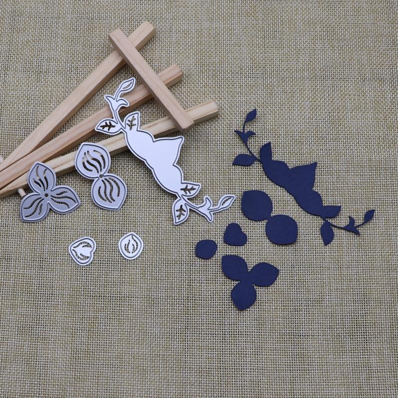 Клевер бутон завод металлический трафареты для резки трафареты для скрапбукинга альбом штамп бумага карты тиснение