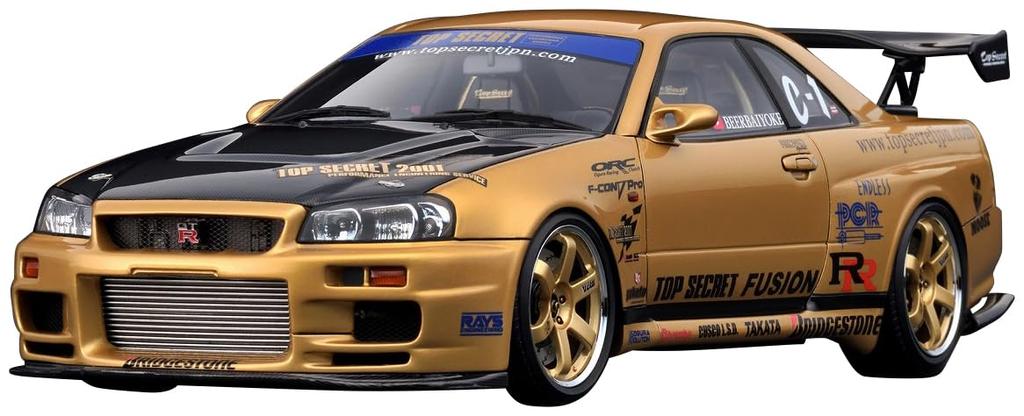 Модель зажигания TOP SECRET Модель с золотым покрытием IG3847 TK.Company 1/18 34GT-R (БНР34)