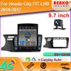 9,7-дюймовый вертикальный экран Tesla Android 12.0 автомобильное радио для Honda City FIT LHD 2014-2017 мультимедийный видеоплеер GPS-навигация