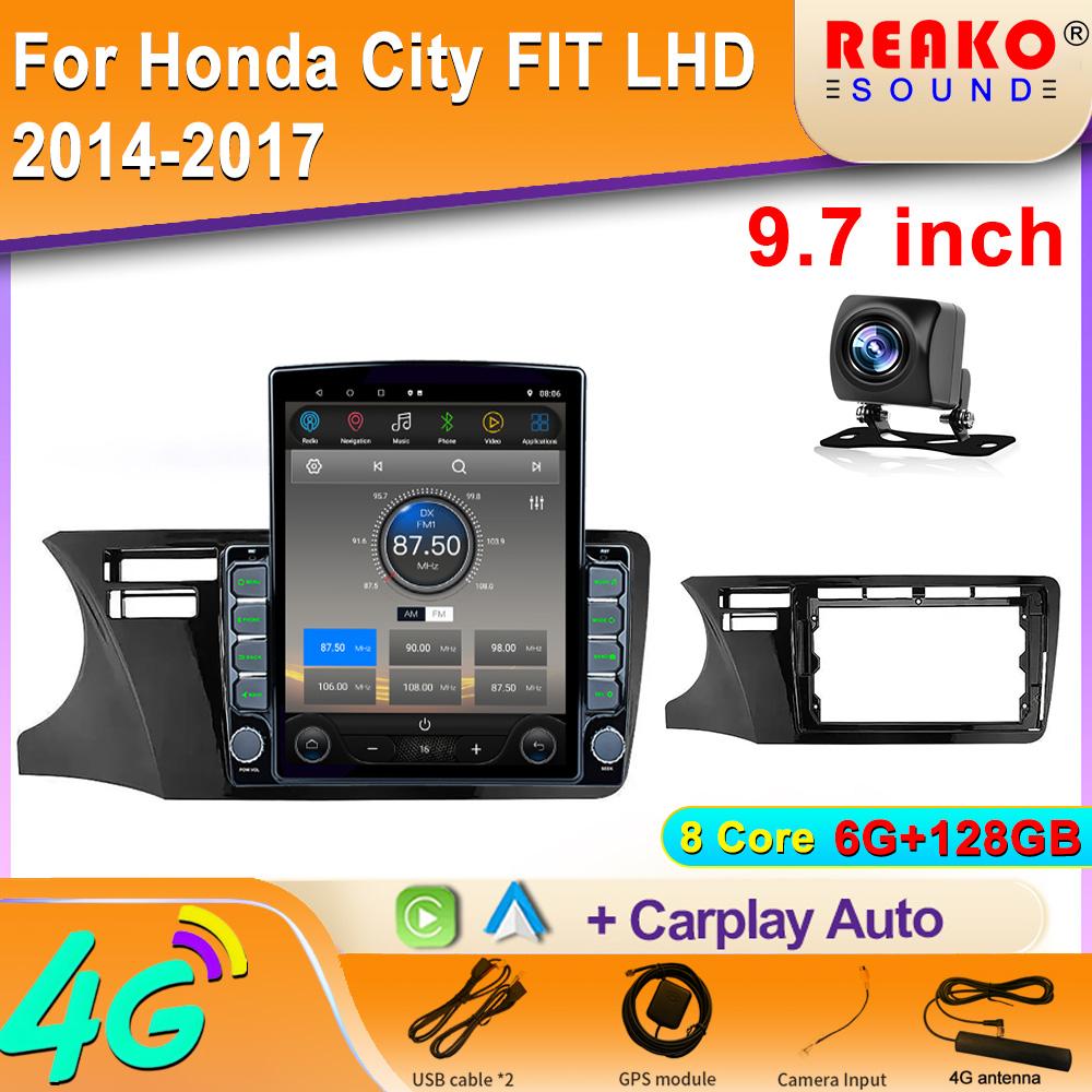 9,7-дюймовый вертикальный экран Tesla Android 12.0 автомобильное радио для Honda City FIT LHD 2014-2017 мультимедийный видеоплеер GPS-навигация