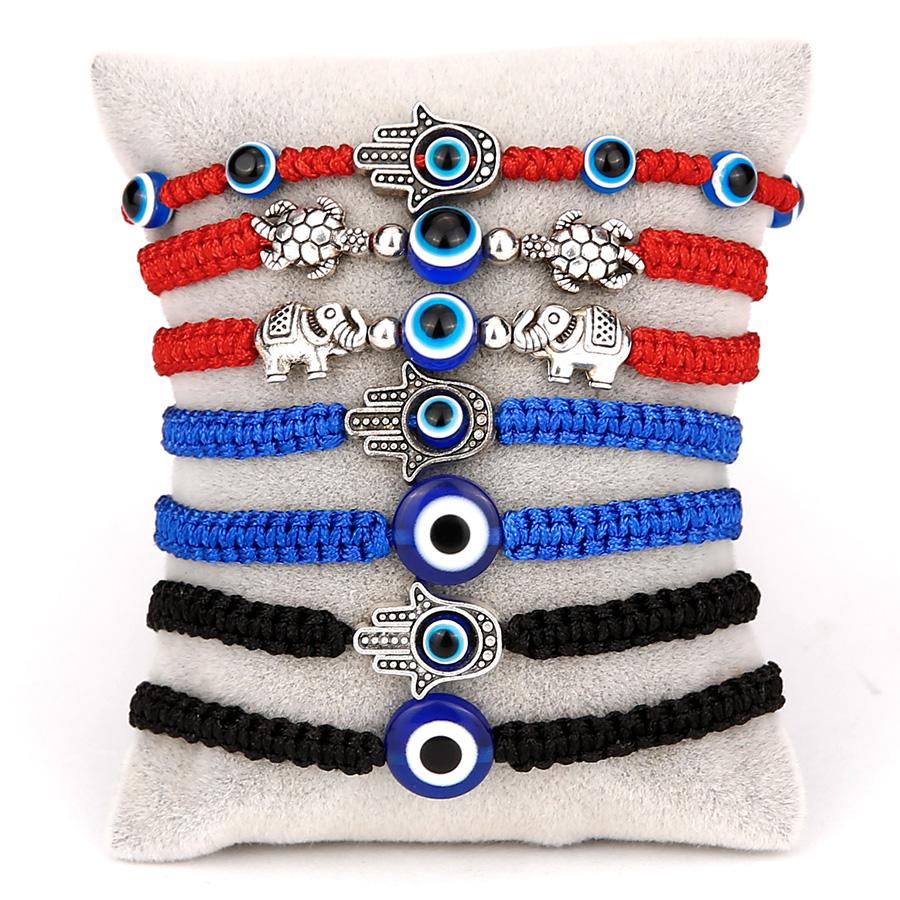 Turkish Blue Evil Eye Handmade Braided Red Black Rope Bracelet For Women Men Lucky Friendship Jewelry Adjustable Couple Bracelet