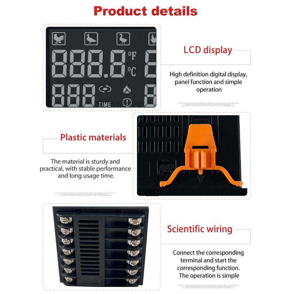 HT-12 LCD цифровой контроллер инкубатора для яиц многофункциональный термостат управление гигростатом с датчиком температуры и влажности