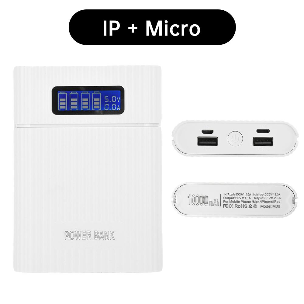 Корпус Power Bank Держатель для аккумуляторов 18650 18650*4 5V Двойной USB Цифровой дисплей Зарядка DIY Корпус для мобильного телефона Коробка для хранения аккумуляторов