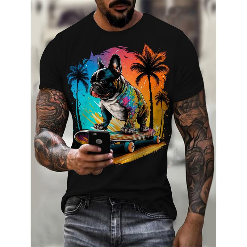 Футболка с забавным живописным узором для мужчин, красочные модные футболки с 3D-принтом, летние повседневные футболки с коротким рукавом и круглым вырезом, свободные футболки