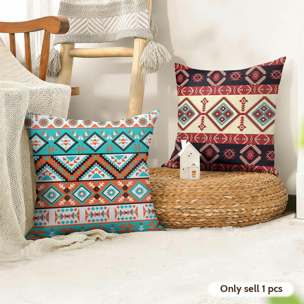 Fashion Bohemia Painting Cushion Cover Summer Linen Pillow Case Organic Fabric Cushion Cover DoubleSided Print Sofa Home Decor