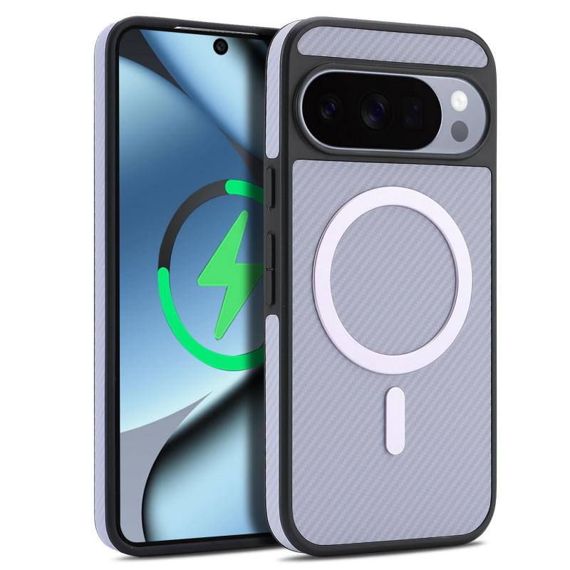 Магнитный чехол из углеродного волокна для Google Pixel 9/10/11 Pro XL - Ударопрочный защитный чехол