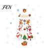Festive Shop Window Decorations Reusable Christmas Clings, Double Sided PVC Static Glass Stickers, Snowman Snowflake Elk Holiday Decoration for Doors