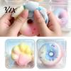 Kawaii Dessert Toy Donut Cat Paw Squeeze Toy, Crispy TPR Stress Relief Fidget with Shaped Decompression Toys Clear Case, Soft Sensory Desk Decor, Cute