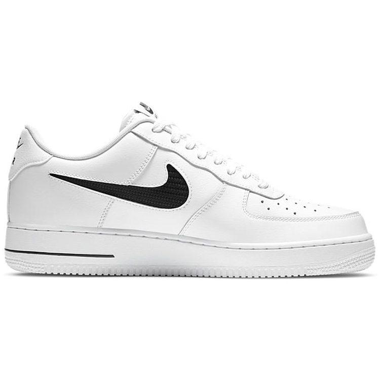 Nike Air Force 1 Низкие Вырезанный Swoosh Белый Черный CZ7377-100