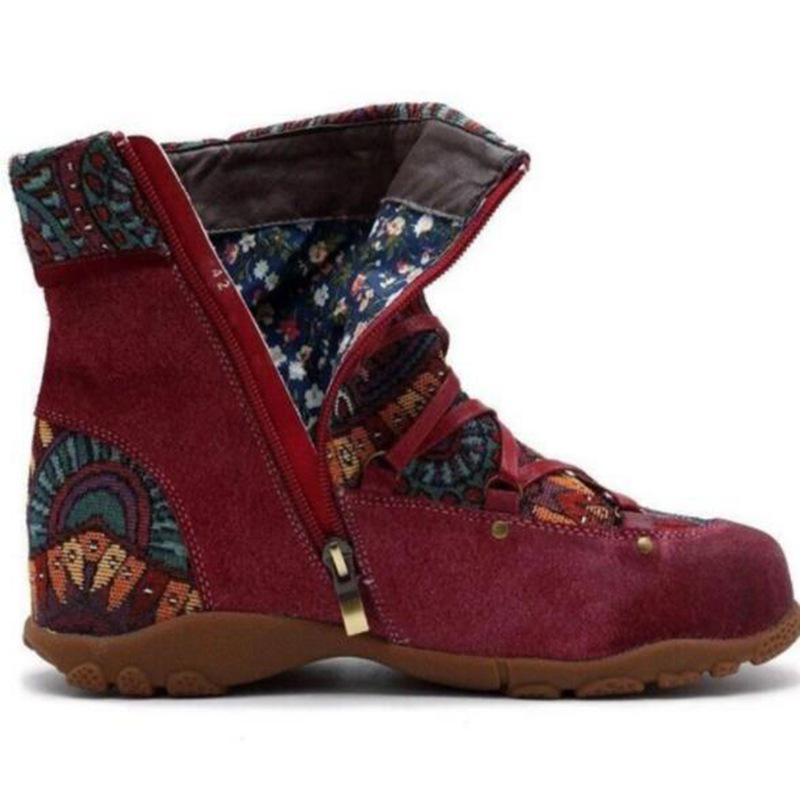 Римские зимние сапоги женские 2024 осень-зима новые сапоги с коротким голенищем молнии защита от холода тепловой комфорт на плоской подошве ботильоны