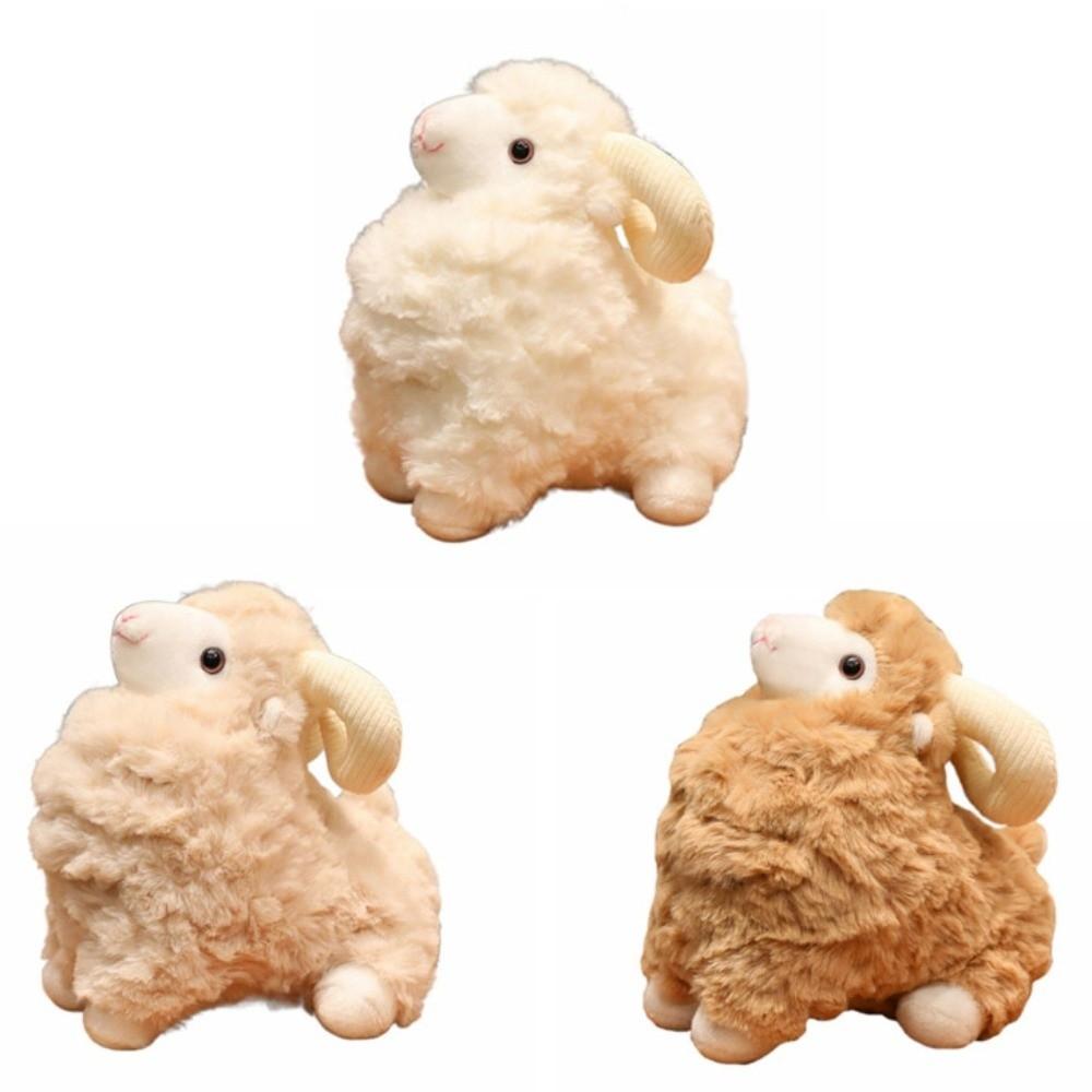Мультяшная плюшевая кукла-овечка, имитация животного, пушистая кукла, креативная плюшевая игрушка-ягненок, подарок на день рождения