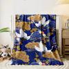Cranes Plum Blossoms Clouds Print Flannel Blanket bedroom Blanket for Livingroom Couch lunch break Soft throw for Friend's festival Gift