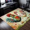 Love Couple Chickens Floral Crystal Velvet Rug Romantic Farmhouse Decor Living Room Floor Mat Cute Animal Print Home Accent