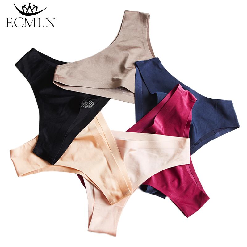 3 Pack Women Ice Silk Feeling Thongs Seamless Sexy Panties Lingerie Underwears