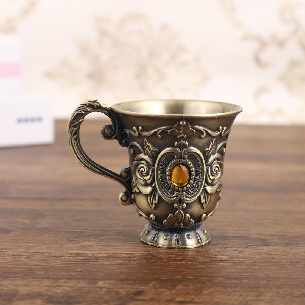 Легкий Роскошный Гравированный Бронзовый Винный Бокал – Винтажный Бокал для Белого Вина на Высокой Ножке для Дома, Вечеринки и Бара