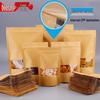 Self-Standing Transparent Window Kraft Paper Food Bag - Moisture-Proof & Self-Sealing for Tea Packaging