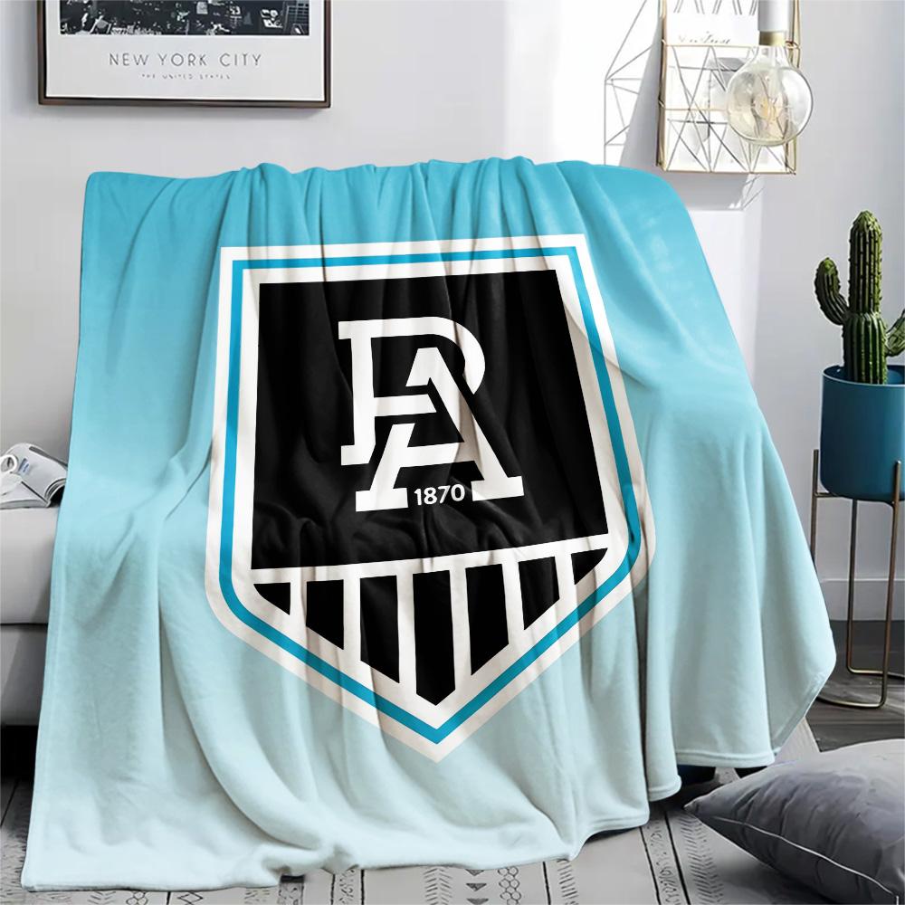 Port Adelaide Print Flannel Blanket, High quality Comfortable for All Seasons, Home Decor, Warmth and Comfort, Perfect for Christmas Gifts