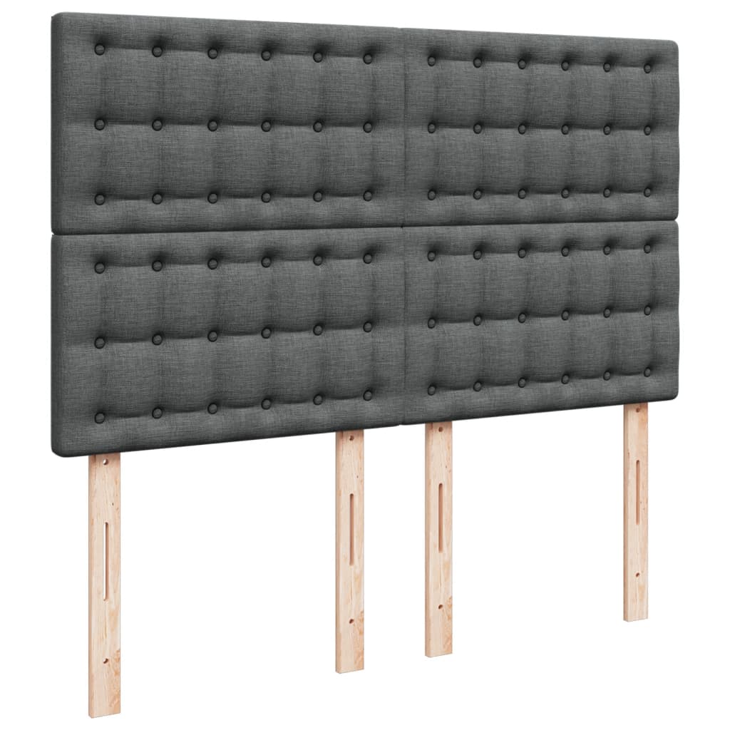 Box Spring Bed with Mattress Dark Grey 160 x 200 cm Fabric