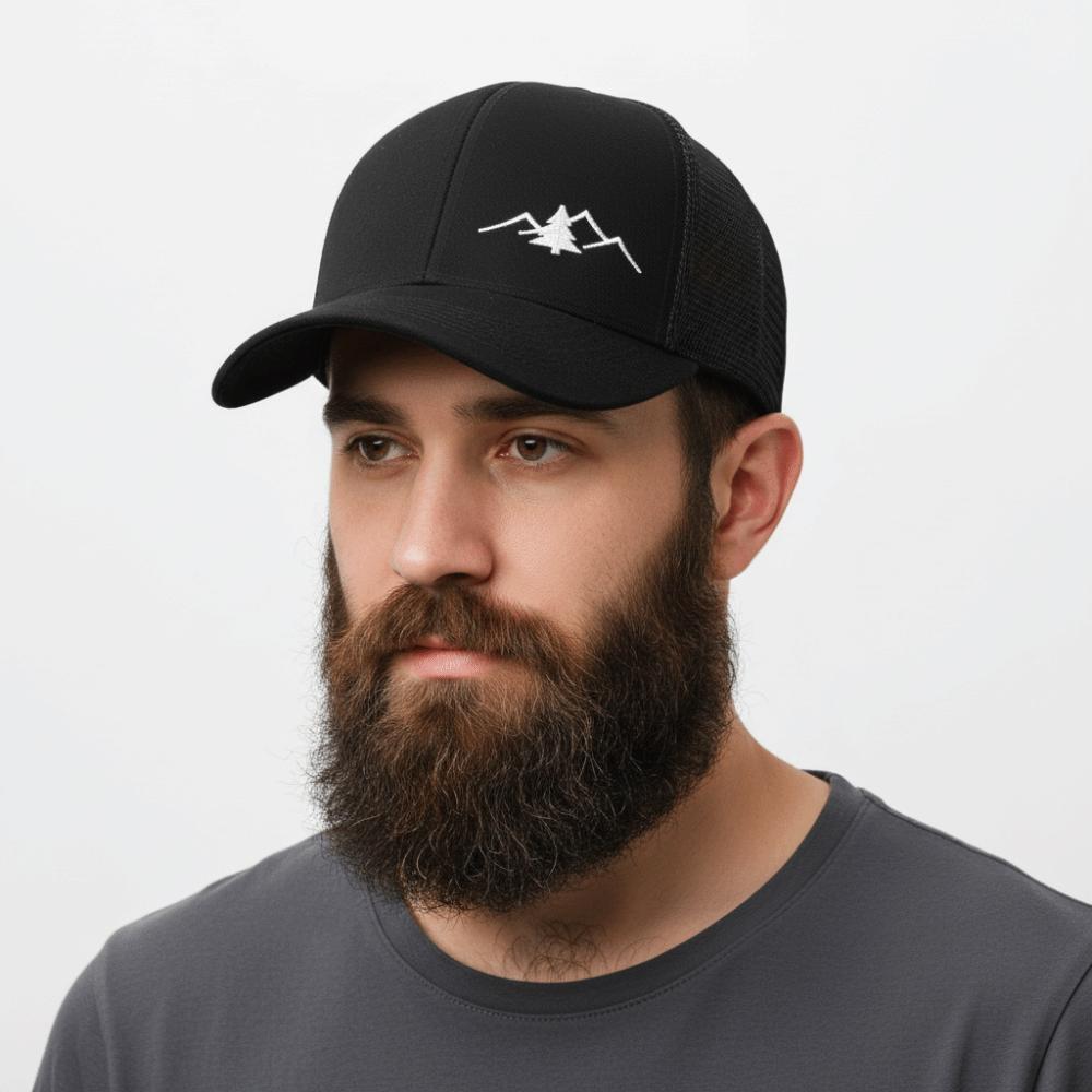 Mountain Embroidery Mesh Cap Adjustable Fit Sun Shading Hat Breathable Hat Unisex Wear