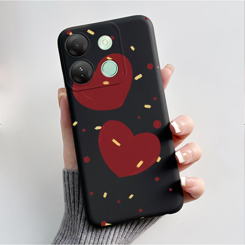 Печатный чехол для телефона для Infinix Smart 7 HD / Smart 7 Plus Мягкий силиконовый черный корпус Милый цветочный мультяшный чехол