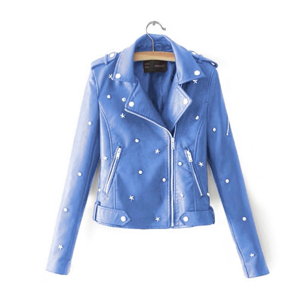 Женская повседневная однотонная кожаная куртка на молнии с лацканами и длинными рукавами, пальто