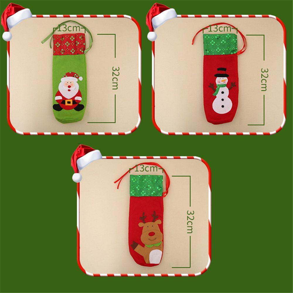 Colorful Snowman Santa Claus Champagne Package Dinner Table Decor Christmas Wine Bottle Cover Bag